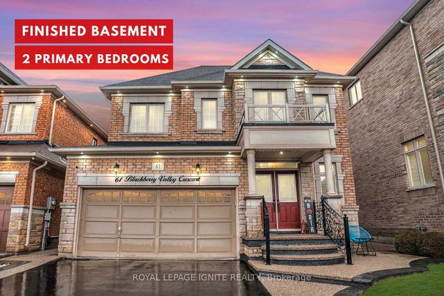 61 Blackberry Valley Cres, House detached with 4 bedrooms, 5 bathrooms and 4 parking in Caledon ON | Image 1