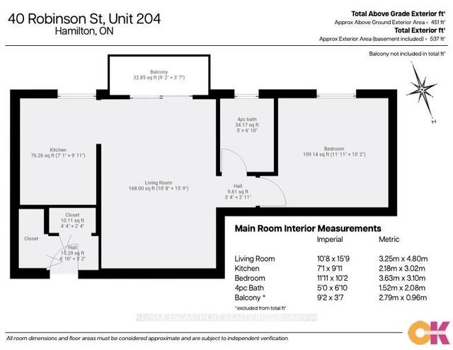204 - 40 Robinson St, Condo with 1 bedrooms, 1 bathrooms and 1 parking in Hamilton ON | Image 8