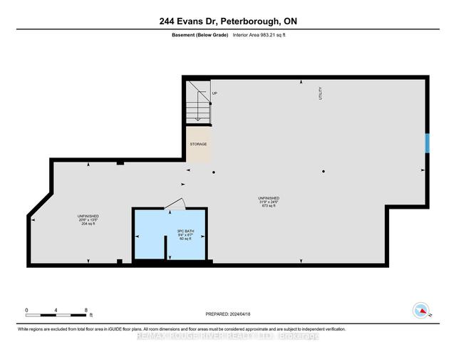 244 Evans Dr, House attached with 2 bedrooms, 3 bathrooms and 3 parking in Peterborough ON | Image 17