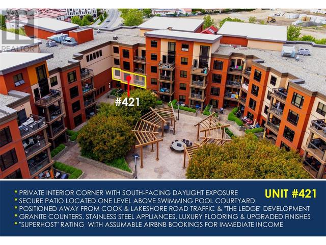 421 - 654 Cook Road, Condo with 2 bedrooms, 2 bathrooms and 1 parking in Kelowna BC | Image 3