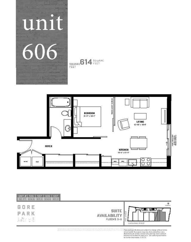 606 - 121 King St E, Condo with 1 bedrooms, 1 bathrooms and 0 parking in Hamilton ON | Image 7