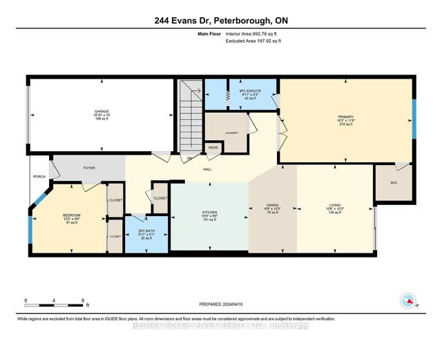 244 Evans Dr, House attached with 2 bedrooms, 3 bathrooms and 3 parking in Peterborough ON | Image 16