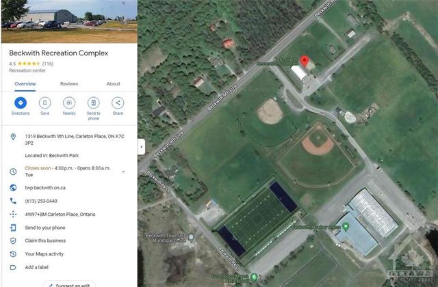 6 minutes away is the Beckwith Rec  center with, Change Rooms, outdoor Play Structure, Beach Volleyball, 12 soccer pitches, senior lit baseball diamond, indoor turf field, an indoor ice surface. | Image 29