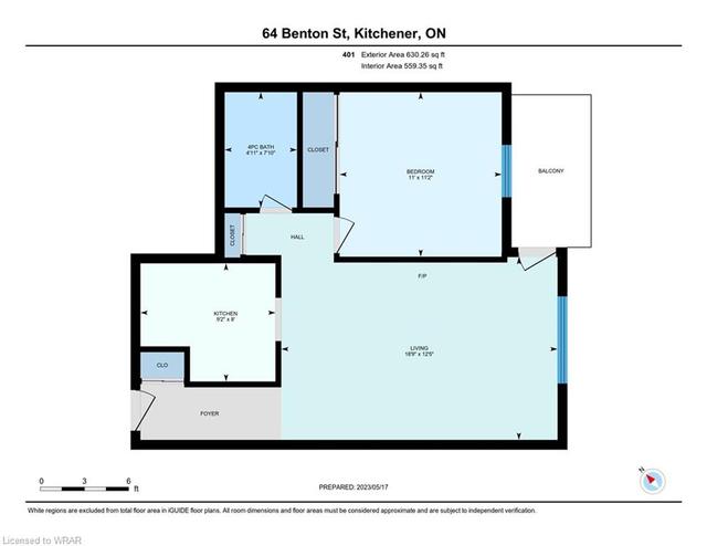 401 - 64 Benton Street, House attached with 1 bedrooms, 1 bathrooms and 1 parking in Kitchener ON | Image 7