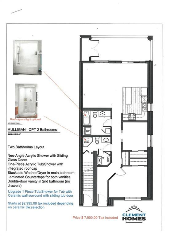 Floor plan Mulligan Lower End unit with 2 bathroom | Image 2