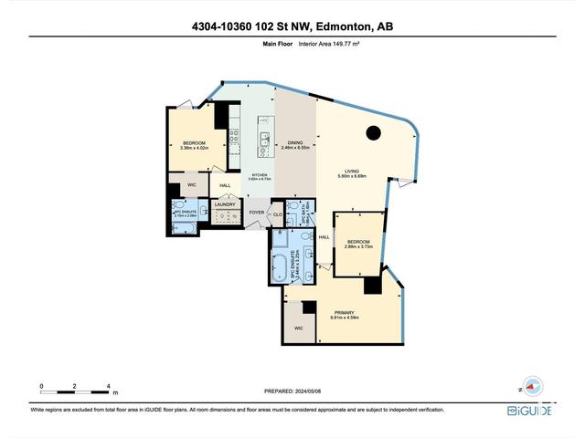 4304 - 10360 102 St Nw, Condo with 2 bedrooms, 2 bathrooms and null parking in Edmonton AB | Image 55
