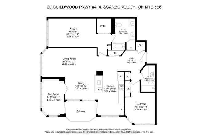 414 - 20 Guildwood Pky, Condo with 2 bedrooms, 2 bathrooms and 2 parking in Toronto ON | Image 33