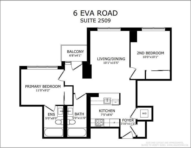 2509 - 6 Eva Rd, Condo with 2 bedrooms, 2 bathrooms and 1 parking in Toronto ON | Image 32