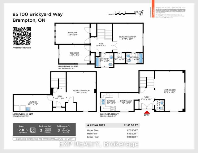 85 - 100 Brickyard Way, Townhouse with 3 bedrooms, 4 bathrooms and 2 parking in Brampton ON | Image 16