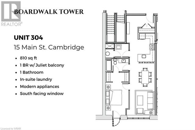 304 - 15 Main St, Condo with 1 bedrooms, 1 bathrooms and null parking in Cambridge ON | Image 2