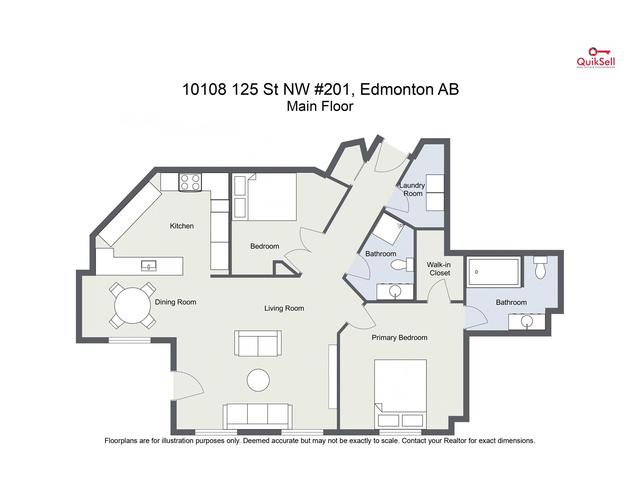 201 - 10108 125 St Nw, Condo with 1 bedrooms, 2 bathrooms and 1 parking in Edmonton AB | Image 24
