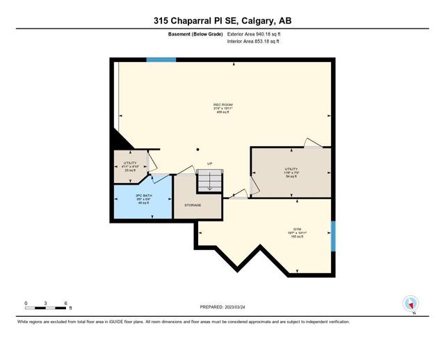 315 Chaparral Place Se, House detached with 3 bedrooms, 3 bathrooms and 4 parking in Calgary AB | Image 41