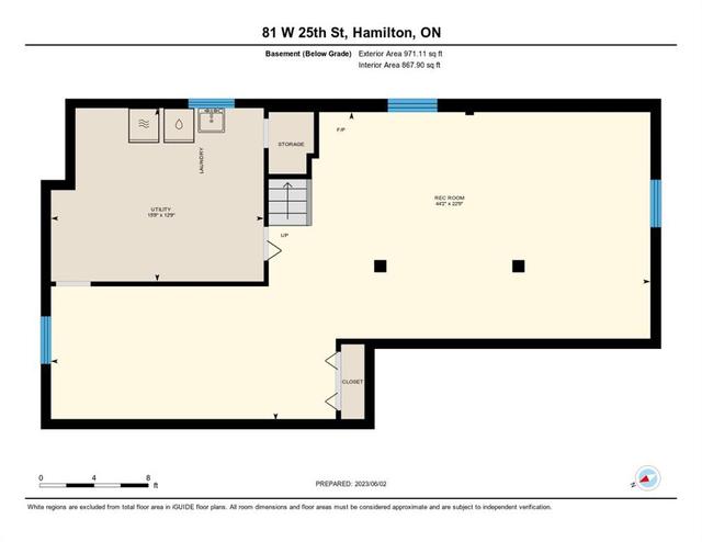 81 West 25th Street, House detached with 2 bedrooms, 1 bathrooms and 2 parking in Hamilton ON | Image 44