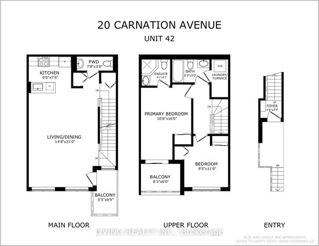 42 - 20 Carnation Ave, Townhouse with 2 bedrooms, 3 bathrooms and 1 parking in Toronto ON | Image 21