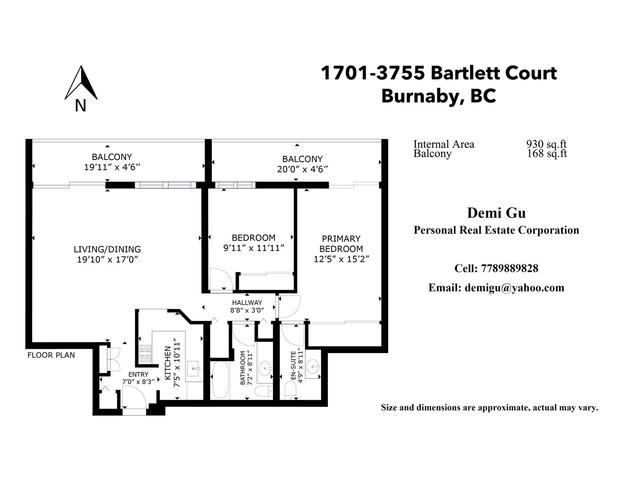 1701 - 3755 Bartlett Court, Condo with 2 bedrooms, 2 bathrooms and 1 parking in Burnaby BC | Card Image
