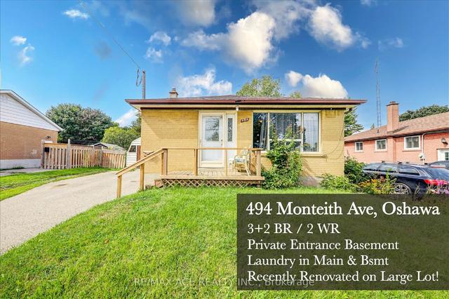 494 Monteith Ave, House detached with 3 bedrooms, 2 bathrooms and 3 parking in Oshawa ON | Image 1