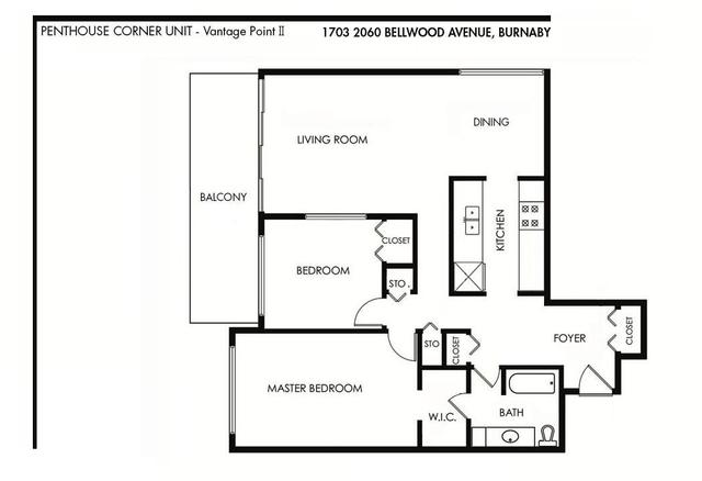 1703 - 2060 Bellwood Ave, Condo with 2 bedrooms, 1 bathrooms and 1 parking in Burnaby BC | Image 7