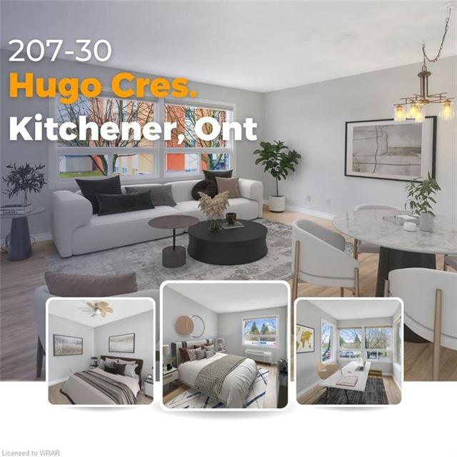 207 - 30 Hugo Crescent, House attached with 1 bedrooms, 1 bathrooms and 1 parking in Kitchener ON | Image 1