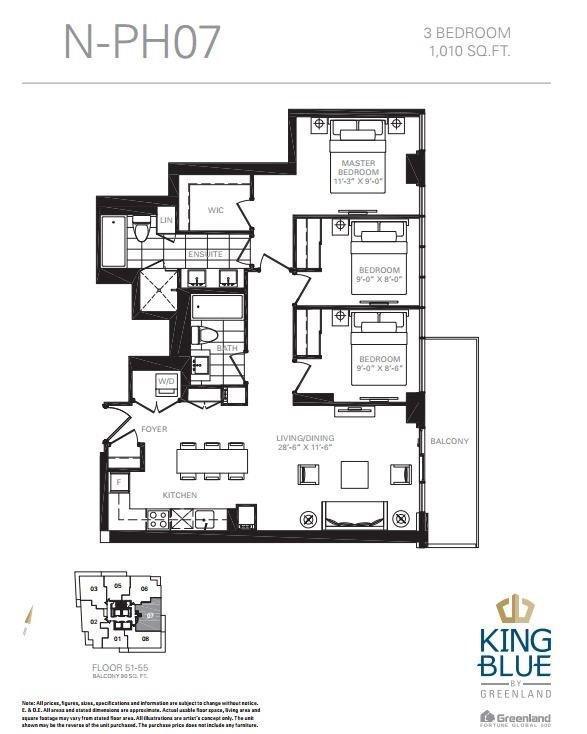 5107 - 355 King St W, Condo with 3 bedrooms, 2 bathrooms and null parking in Toronto ON | Image 7