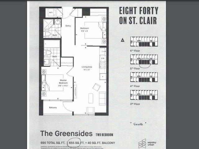 513 - 840 St Clair Ave, Condo with 2 bedrooms, 2 bathrooms and 0 parking in Toronto ON | Image 10