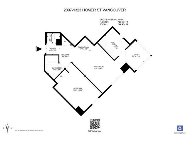 2007 - 1323 Homer Street, Condo with 1 bedrooms, 1 bathrooms and 1 parking in Vancouver BC | Image 9