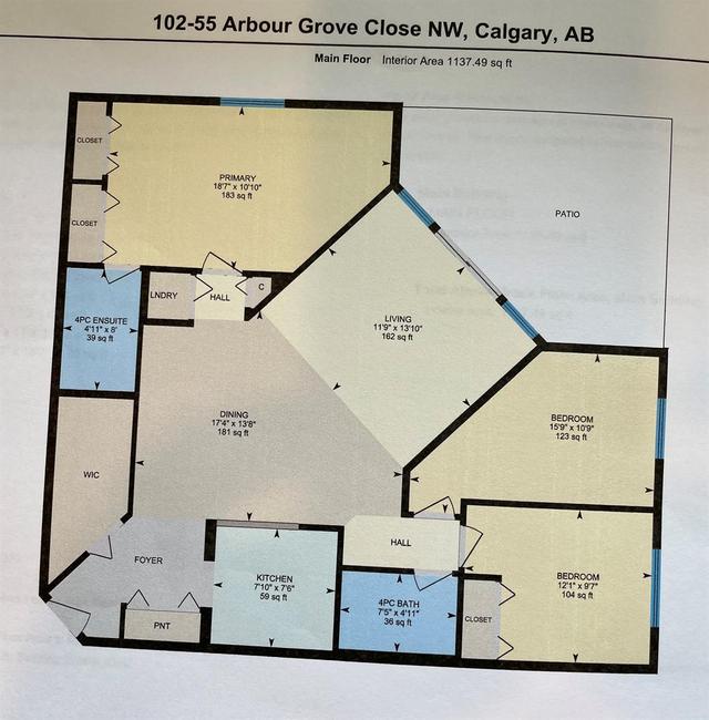 102 - 55 Arbour Grove Close Nw, Condo with 3 bedrooms, 2 bathrooms and 1 parking in Calgary AB | Image 15