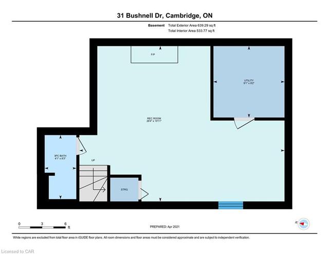 31 Bushnell Drive, House detached with 3 bedrooms, 2 bathrooms and 3 parking in Cambridge ON | Image 34