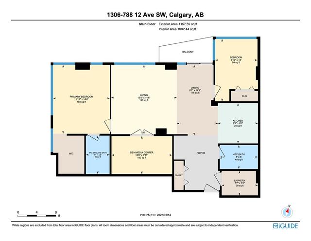 1306 - 788 12 Avenue Sw, Condo with 2 bedrooms, 2 bathrooms and 1 parking in Calgary AB | Image 26