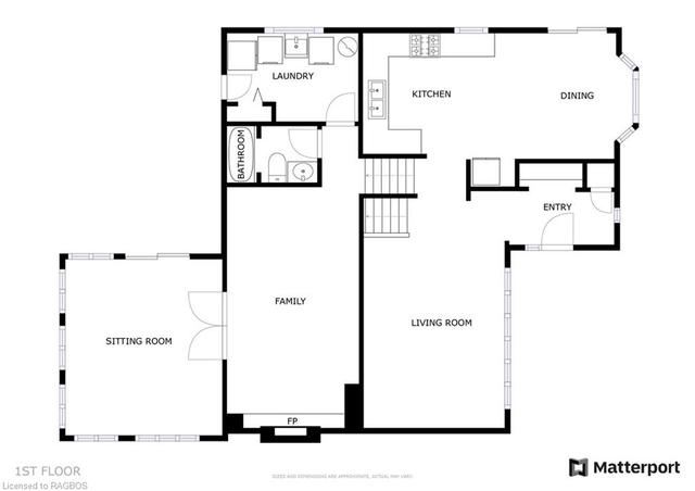 Main Floor with stairs to the lower family room and stairs to the 2nd level | Image 29