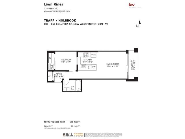 608 - 668 Columbia Street, Condo with 1 bedrooms, 1 bathrooms and null parking in New Westminster BC | Card Image