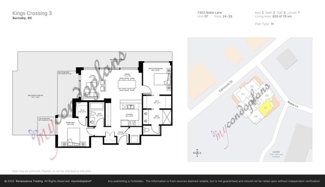 2507 - 7303 Noble Lane, Condo with 2 bedrooms, 2 bathrooms and 1 parking in Burnaby BC | Card Image