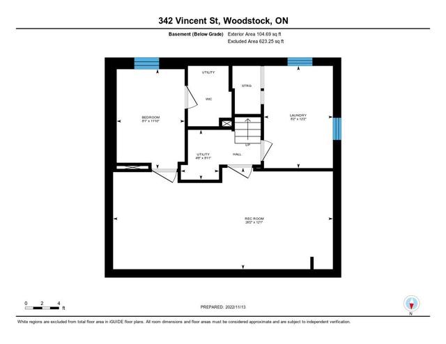 342 Vincent St, House detached with 2 bedrooms, 1 bathrooms and 2 parking in Woodstock ON | Image 21