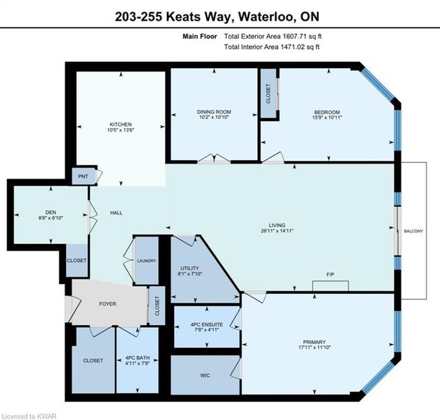 203 - 255 Keats Way, House attached with 2 bedrooms, 2 bathrooms and 1 parking in Waterloo ON | Image 36