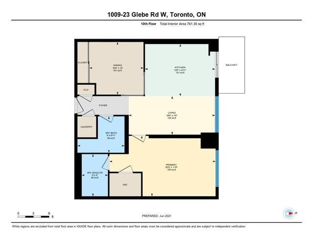 1009 - 23 Glebe Rd, Condo with 1 bedrooms, 2 bathrooms and 1 parking in Toronto ON | Image 14