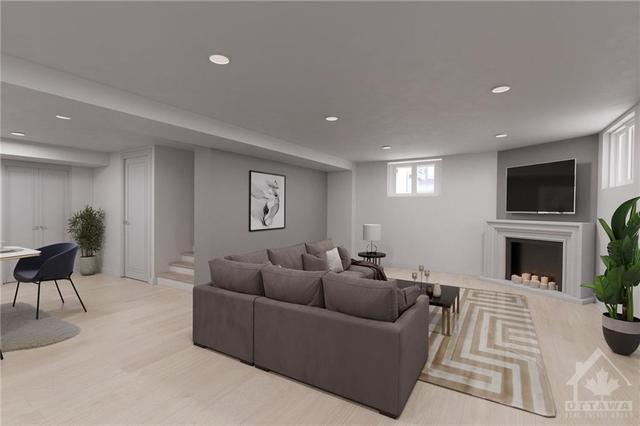 *Virtual renovation* to show the possibility of turning the basement into an in-law suite. There is already an access to the basement through the garage. | Image 18
