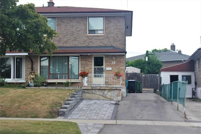 14 Faulkner Cres, House semidetached with 4 bedrooms, 3 bathrooms and 2 parking in Toronto ON | Card Image
