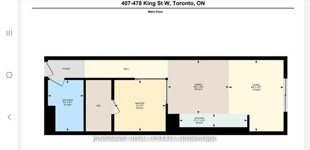 407 - 478 King St W, Condo with 1 bedrooms, 1 bathrooms and 0 parking in Toronto ON | Image 14