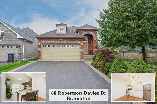 68 Robertson Davies Dr, House detached with 3 bedrooms, 2 bathrooms and 2 parking in Brampton ON | Image 1