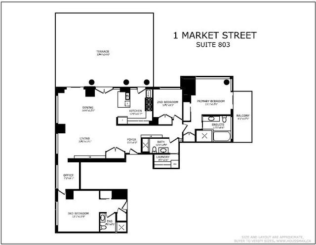 803 - 1 Market St, Condo with 3 bedrooms, 3 bathrooms and 2 parking in Toronto ON | Image 35