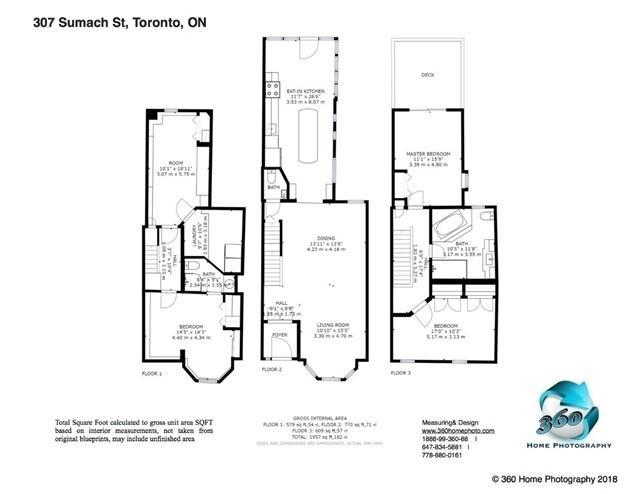 307 Sumach St, House detached with 2 bedrooms, 3 bathrooms and 2 parking in Toronto ON | Image 2