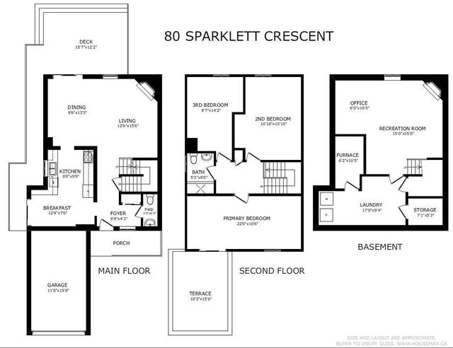 80 Sparklett Cres, House semidetached with 3 bedrooms, 2 bathrooms and 3 parking in Brampton ON | Image 31