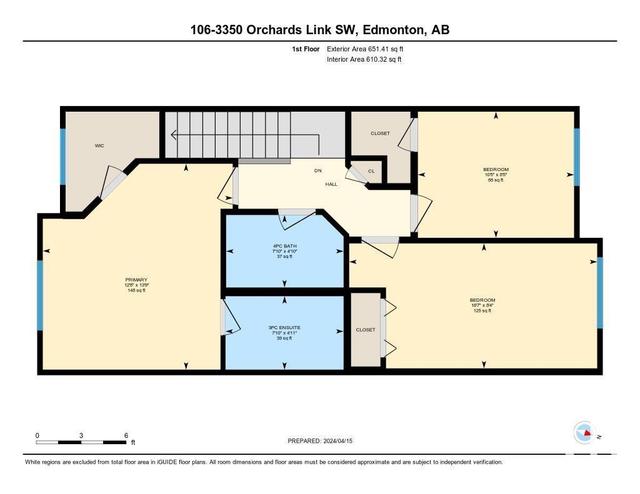 106 - 3305 Orchards Li Sw, House attached with 3 bedrooms, 2 bathrooms and null parking in Edmonton AB | Image 24
