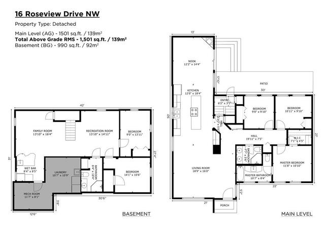 16 Roseview Drive Nw, House detached with 5 bedrooms, 3 bathrooms and 2 parking in Calgary AB | Image 38