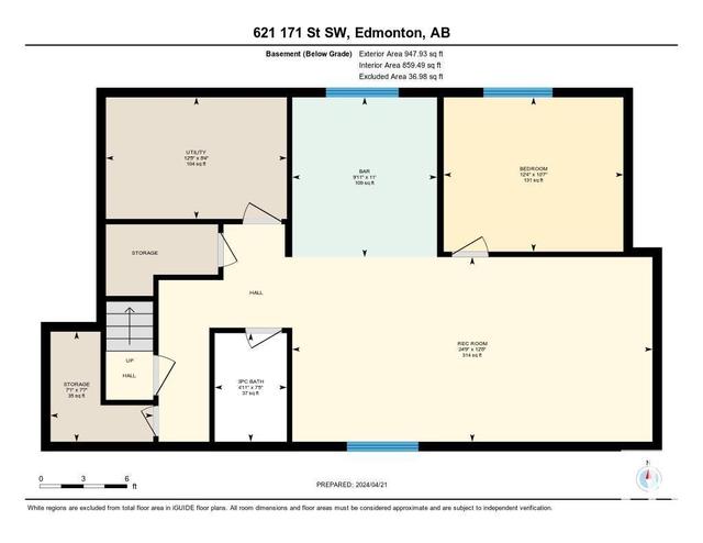 621 171 St Sw, House detached with 4 bedrooms, 3 bathrooms and null parking in Edmonton AB | Image 45