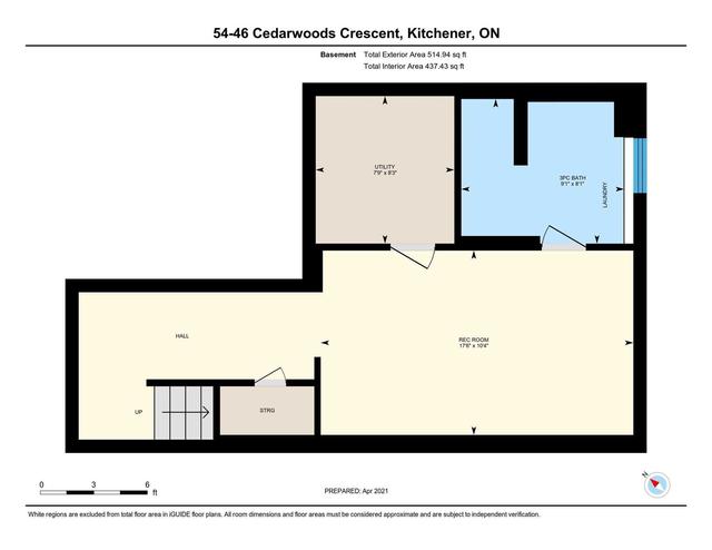 54 - 46 Cedarwoods Cres, Townhouse with 3 bedrooms, 2 bathrooms and 2 parking in Kitchener ON | Image 35