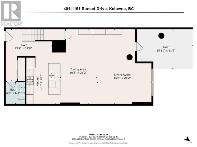 401 - 1191 Sunset Drive, House attached with 3 bedrooms, 2 bathrooms and 1 parking in Kelowna BC | Image 35