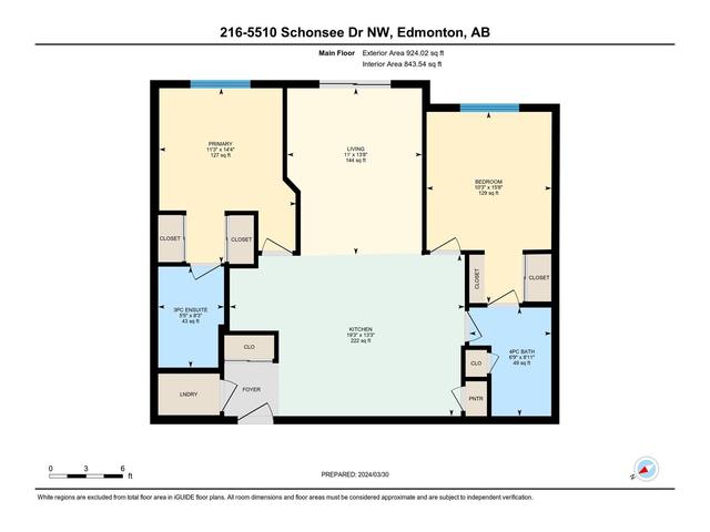 216 - 5510 Schonsee Dr Nw Nw, Condo with 2 bedrooms, 2 bathrooms and 2 parking in Edmonton AB | Image 24