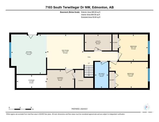 7103 South Terwillegar Dr Nw, House detached with 5 bedrooms, 2 bathrooms and null parking in Edmonton AB | Image 42