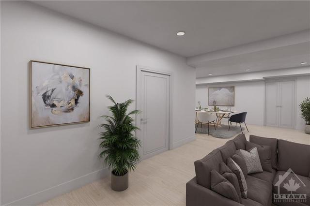 *Virtual renovation* to show the possibility of turning the basement into an in-law suite. There is already an access to the basement through the garage. | Image 19