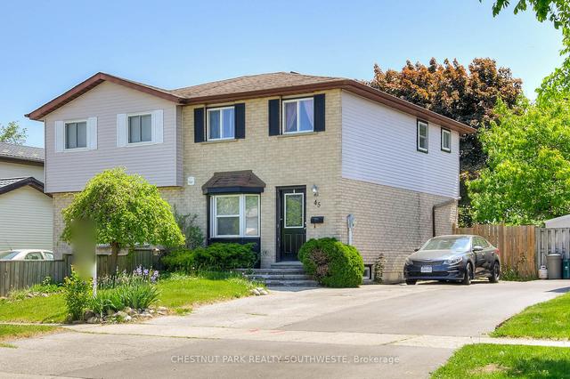 45 Folkstone Cres, House semidetached with 3 bedrooms, 2 bathrooms and 2 parking in Kitchener ON | Image 1